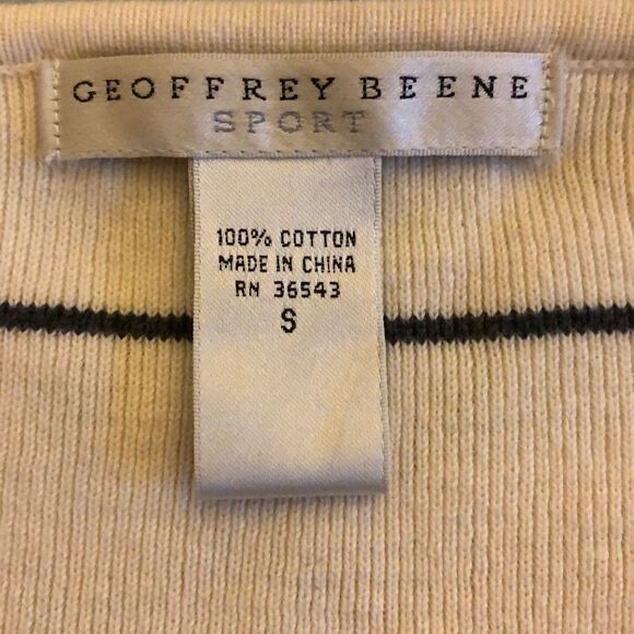 Geoffrey Beene Sport Cream V Neck Sweater Size S - Picture 5 of 5